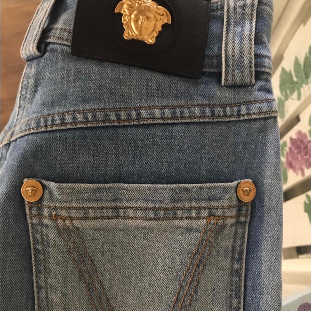 Versace high rise light blue slim fit jeans - Picture 3 of 14